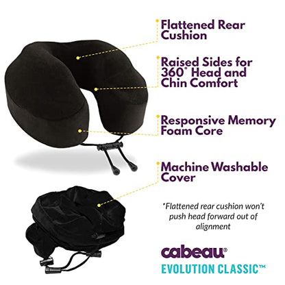 Cabeau Midnight Magic Sleep Mask & Cabeau Evolution Classic Travel Pillow - Midnight