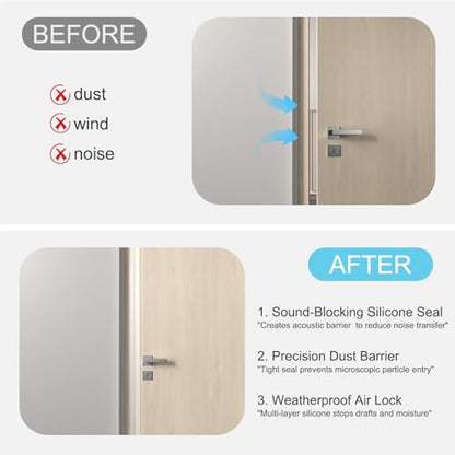 Elvone Weather Stripping Door Seal for Door Frames, 20'x2 x0.08, Clear | Self-adhesive flexible silicone seal tape for door frame gaps and window gaps. block drafts, dust, and noise