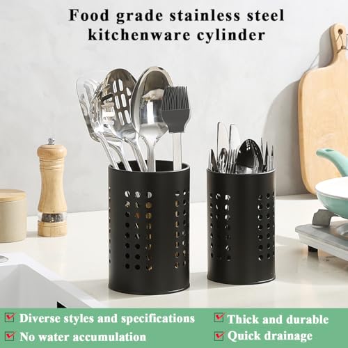 Kitchen Utensils Holder for Counter Top 2 Pieces,... (Black)