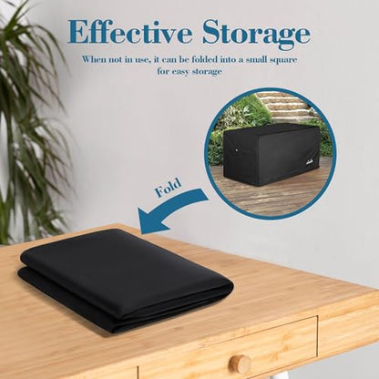 Deck Box Cover, Waterproof 600D Oxford, 52 x 27 x 27 in | Heavy-Duty 600D Fabric, Waterproof Protection, UV Resistant, Outdoor Storage Cover, Waterproof Outdoor Furniture Covers