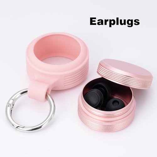 Small Pill Case Keychain Pill Holder - Portable Travel Pill Box Container | Waterproof Durable Metal Medicine Pill Organizer for Earplugs, Jewelry, Compatible with Loop, Vibes & Eargasm