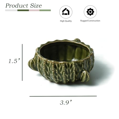 2 Pack Cactus Ceramic Paper Cilp Holder, Western Office Desk Decor | Cute Binder Clip Box with Non-Slip Bottom, Ideal for Home Vanity, Office Desk to Keep Bobby Pin, Hair Clip and Tiny Items