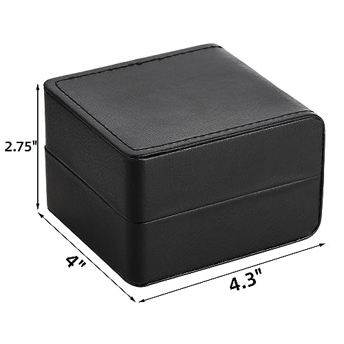 Noamus 6 Pack PU Leather Watch Gift Box, Single Watch Storage Case with Removable Pillow, Portable Black Wristwatch Display Box, Premium Luxury Travel Pocket Watch Case for Men and Women