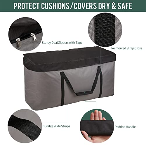 Rachmi 600D Extra Large Cushion Storage Bag 152 Gal 60", Water Resistant | Zipper & padded handle, Oversized 152 gal heavy duty, Outdoor moving & cushion storage, Fits Christmas tree, 60Wx20Dx29H