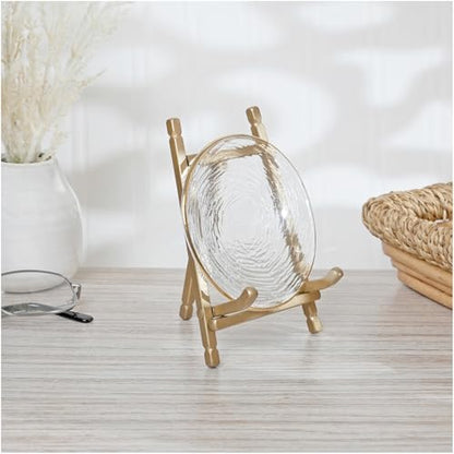 Bard's Satin Gold-toned Metal Easel, 5" H x 3.375" W x 3.5" D