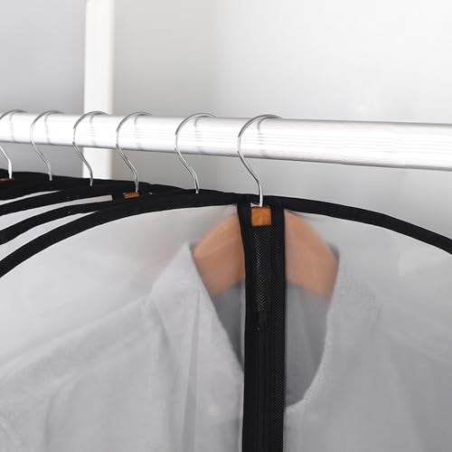 Suit Bags for Closet Storage, 40" Garment Bag for Hanging Clothes | Sturdy zippers with stoppers prevent runaway sliders. Protect coats from dust & pet hair. Clear,breathable and washable bags