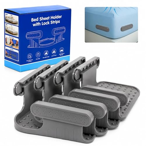 Bed Sheet Holder Straps for Corners, Fitted Sheet Holder Clips, Sheet Holders for Corners, Bed Sheet Clips, Mattress Sheet Corner Holders, Adjustable Fitted Sheet Clips for All Bed Sizes
