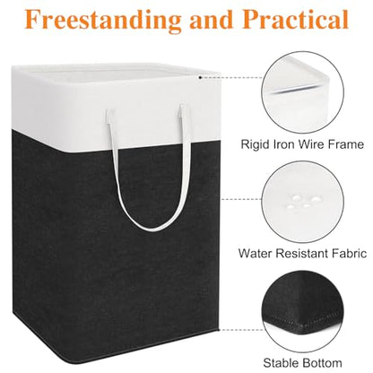 Laundry Basket 3-Pack, Laundry Hamper, 75L-Black | Clothes Laundry Hamper, Collapsible Laundry Basket, Freestanding laundry hamper with Handles, Towel Storage for Home or Dorm