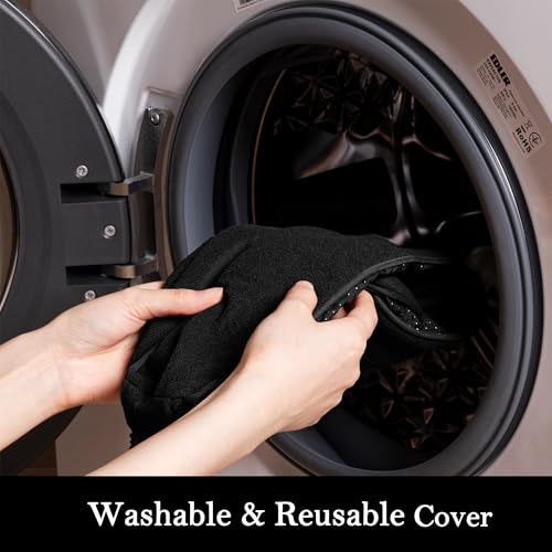Door Draft Stopper with Removable Washable Cover, 38", Black | Weighted Gap Filler, Blocks Hot and Cold Air, All-Season Seal, Easy Install, Noise & Wind Blocker, Home Essentials
