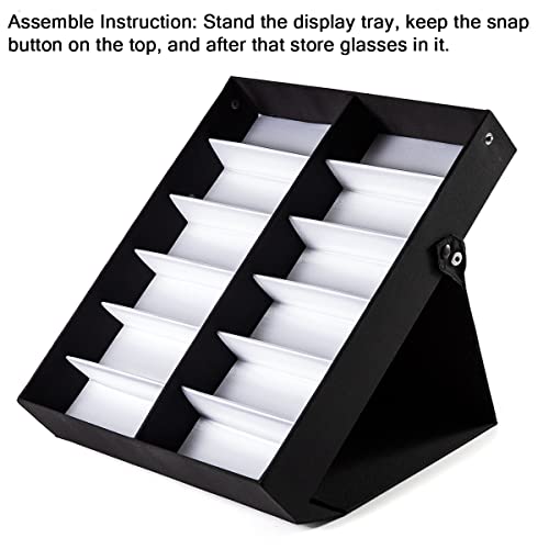 TRIUMPH VISION Sunglasses Organizer Storage Eyeglass Holder Glasses Case | Hold Multiple Eyewear Shades Organization Box Store Multi Glasses Display Stand Satin Lined Snap Closure with Lid Protection