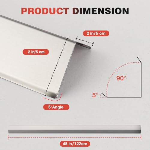 304 Stainless Steel Wall Corner Guard 2 x 2 x 48 inch, Pack of 10 Metal Wall Corner Protector with 90-Degree Angle for Wall Protection and Decoration (10)