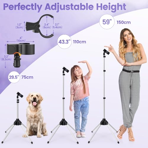 Adjustable Hair Dryer Stand, 29-59 Inch Hair Dryer... (black | Metal)