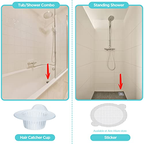 25 Pack, Hair Catcher for Bathroom Sink or Bathtub, White, Large