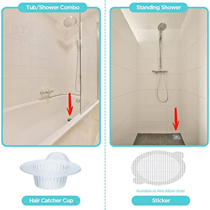 25 Pack, Hair Catcher for Bathroom Sink or Bathtub, White, Large