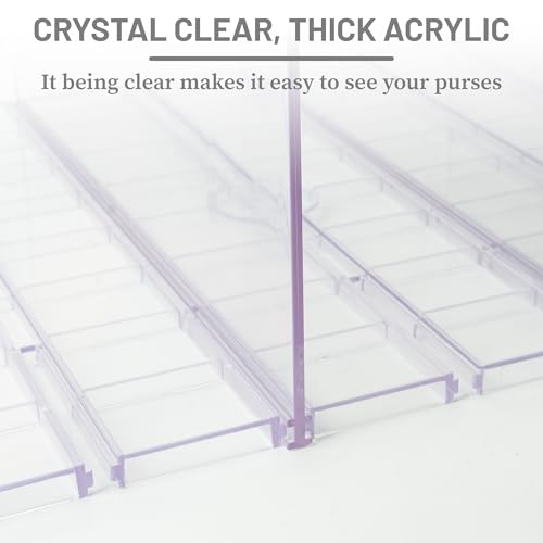 Gift Bag Storage Organizer, Acrylic Clear Shopping Bag Organizer, Adjustable Shelf Divider Bag Organizer for Small Closet, 1 Pack