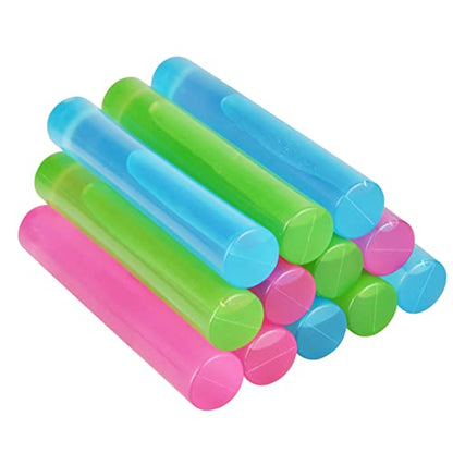 Reusable Ice Cubes for Drinks, Multicolor, Ice Stick, 12 Pack | BPA-Free Plastic Cubes, No Diluting, Refreezable, Fake Ice Look, Chilled Beverages, Coffee Bars, House Party Drinks