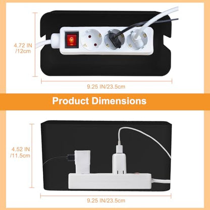Mini Cable Management Cord Cover Wire Hider Box Concealer Organizer Protector System for Home Theater Entertainment Center Office School (Mini, Black)