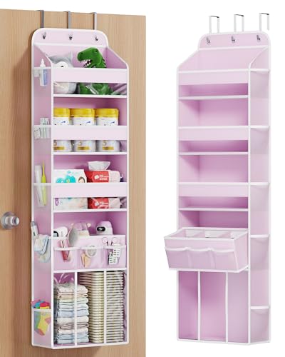 5-Tier Over the Door Organizer, Baby Clothes Organ... (Pink | Non-woven)