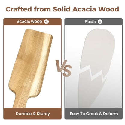 DR.OXXIER 2-Piece Acacia Wood Mattress Lifter and Bed Maker Set for Seniors | Solid acacia wood, ergonomic grip, lever-action lift for tucking sheets. Ideal for seniors, caregivers, reduces back pain