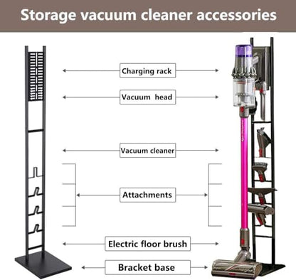 Vacuum Storage Bracket Stand for Dyson V15 V12 V11 V10 V8 V7 V6 DC Series, Metal Vacuum Stand Compatible with Most Wall Mounted Vacuum Holder for Levoit LVAC-200 LVAC-300 Storage Accessories