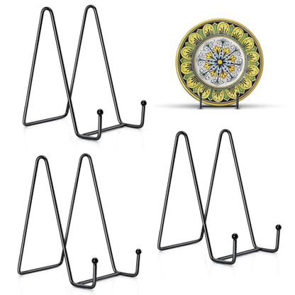 3 Pack 10 Inch Plate Stands for Display, Plate Holder Display Stand, Picture Frame Stand Black Metal Frame Holder Stands for Book,Small Easel,Decorative Plate,Photo and Platter,Tabletop Art