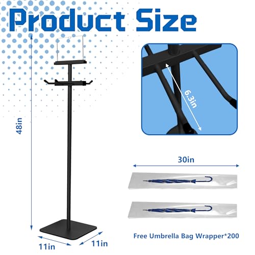 Montex Wet Umbrella Stand with Free 200 Plastic Umbrella Bags and Holder