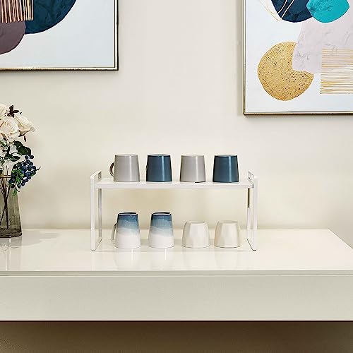 Cabinet Shelf Expandable Height Adjustable Shelf O... (White | Iron)