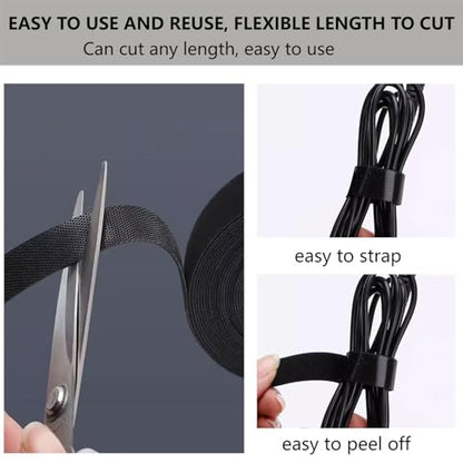 54 Yards x 1/2 Inch Reusable Cable Ties - BSELEYY Adjustable Cord Straps Cable Management Tape Cord Organization Straps Hook Loop Tape Cord Wrap for Home,Office, Wire Bundling (27Yd x 2 Rolls)