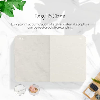 Stone Bath Mat, Quick Dry Non Slip Diatomaceous Earth Shower Mat | Non-Slip, Quick Drying, Super Absorbent Bath Mat; Absorbs 150% Weight in Water; Diatomaceous Earth Kitchen & Dish Drying Mat