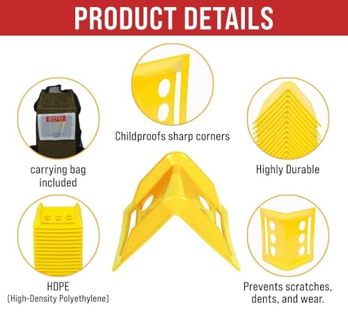 Mytee Products 20 Pack 4" Edge Protectors for Flatbed Trucks with Carrying Case - Ratchet Strap Corner Protectors Fits 2" 3" & 4" Winch Strap - Cargo Load Corner Guards for Tie-Down Accessories