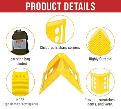 Mytee Products 20 Pack 4" Edge Protectors for Flatbed Trucks with Carrying Case - Ratchet Strap Corner Protectors Fits 2" 3" & 4" Winch Strap - Cargo Load Corner Guards for Tie-Down Accessories