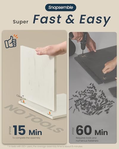 SONGMICS HOME 67-Inch Tall Bathroom Storage Cabinet, Snapsemble Superfast Assembly, 11.8-Inch Wide Slim Narrow Freestanding Cabinet with Adjustable Shelves, Kitchen Living Room, Rustic White