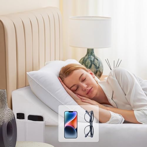 King Wedge Pillow Headboard (76"x10"x6"), Bed Wedge Pillow for Headboard, Foam Headboard Pillow, Bed Gap Filler King - Fill The Gap (0-7"), Mattress Gap Filler (White)