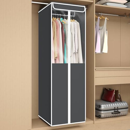 Univivi Garment Bags for Hanging Clothes, Dress Bag 54 In, Dark Grey, 2 PCS | Large Capacity, PVC Clear Window, Sturdy Metal Hanger, Durable Zipper, Premium Clothes Storage Bags for Suits, Coats, Dresses