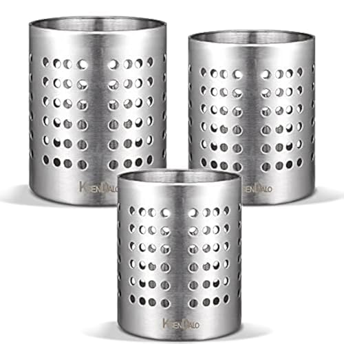 Metal Utensil Holder Set, Small SUS304 Steel Utens... (Silver)