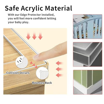 1.57 in x 9.84 FT,Corner Protector Baby,Clear Edge Protector Strip,Sharp Edge Wrap Cover Tape,Self Adhesive Protective Bumper Guards for Cabinet Door,Desk,Glass Table,Bed Furniture and Wall
