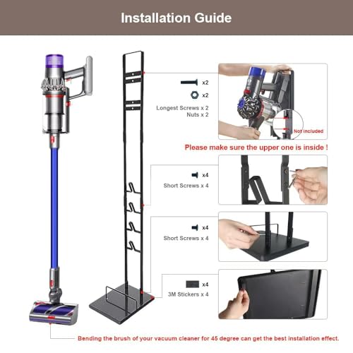 Foho Vacuum Stand Compatible for Dyson, Stable Metal Storage Bracket Holder Compatible for Dyson V6 V7 V8 V10 V11 Cordless Vacuum Cleaners & Accessories