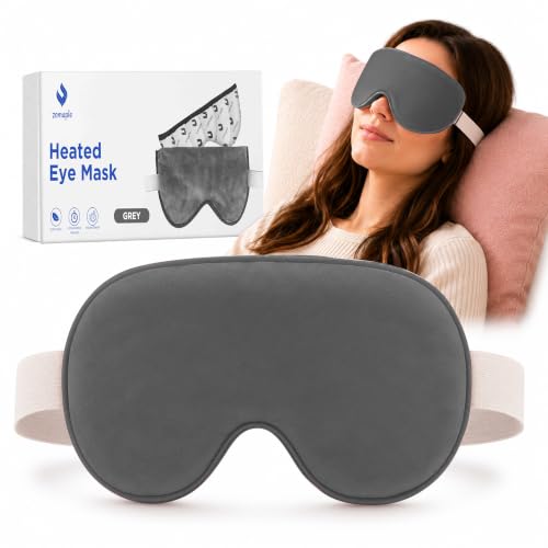 ZOMPALE Heated Eye Mask for Dry Eyes – Microwavabl... (White/Grey)