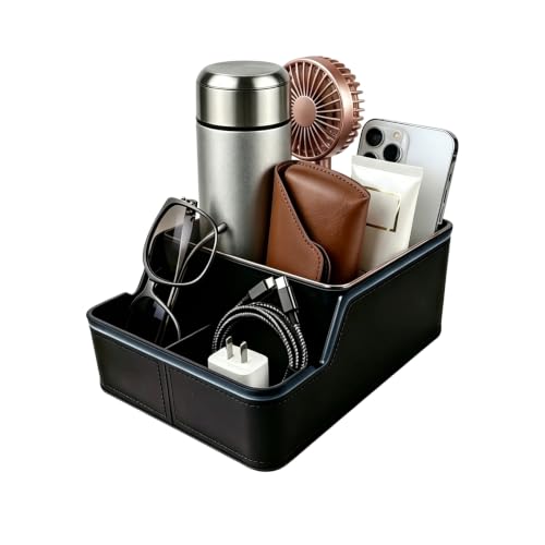 Car Storage Organizer Between Seats,Center Console... (Black | Plastic)