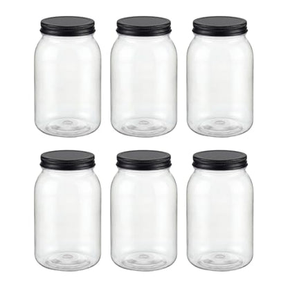 novelinks 32 oz Plastic Mason Jars and Clear Plastic Jars with Lids 32 oz