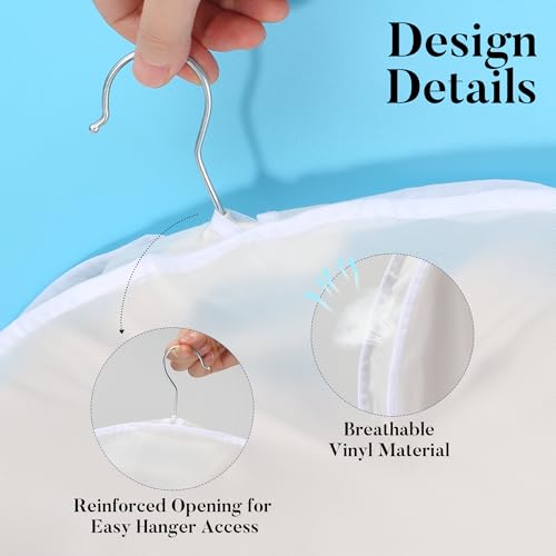 24pcs, Shoulder Covers For Hanging Clothes, Clothes Cover For Hanging, Suit Covers For Closet, Clothes Protectors For Hanging Clothes, Suit Covers, 24" W X 12" H X 2" D With 2" Gusset, Reusable
