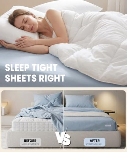 Bed Sheet Holders for Corners - Adjustable Mattress Sheet Straps & Fitted Sheet Clips, Professional Bed Sheet Grippers & Fasteners to Keep Sheets in Place, Secure Sheet Lock