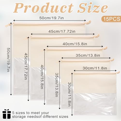 12 Pcs Dustproof Drawstring Bags for Handbags, Purse Dust Bags Non Woven Fabric Cloth Pouch Packing Organizer for Travel Dust Storage Bags Covers String Packing Organizer