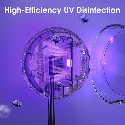 iHave Toothbrush Sanitizer Wall Mount, Portable UV Toothbrush Holder Travel | 4-Hour Auto-Cycle UV-C Disinfection 99.9%, Magnetic Mount, 30-Day Standby, Home, RV, Apartment Bathroom & Travel Essential