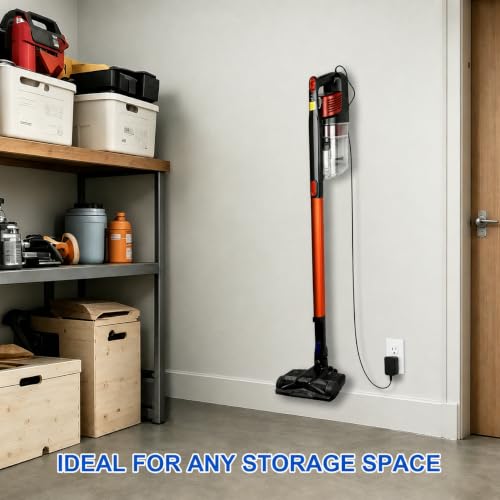 LANMU Wall Mount Holder with Cable Clip Compatible with Shark IX141 IX141AMZ IZ362H IZ376H IZ377H IZ163H Cordless Stick Vacuum, Vacuum Cleaner Storage Hanger, Keep Upright Organization