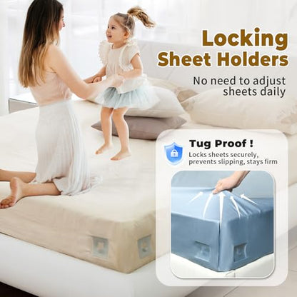OEH Sheet Holders, Bed Sheet Holders for Corners, Fitted Sheet Holder Keep Sheets Firm & Tight, 4Pcs Heavy Duty Bed Sheet Clips, Bed Sheet Grippers, Universal Lock Sheets Holders for All Mattress