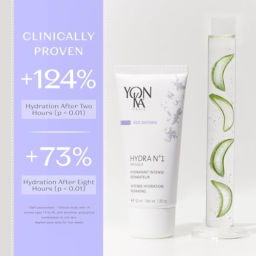 Yonka Hydra No. 1 Masque, Hydrating Face Mask | with Vitamin C and Aloe Vera, Overnight Anti-Aging Treatment, For Normal to Dry Skin, Paraben-Free, 1.80 oz