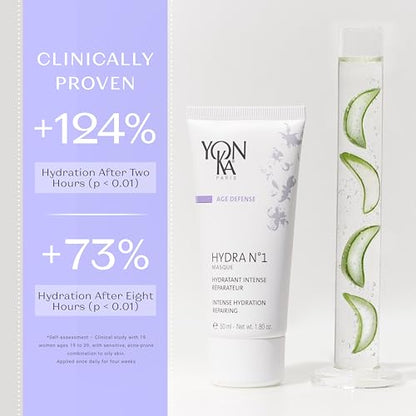 Yonka Hydra No. 1 Masque, Hydrating Face Mask | with Vitamin C and Aloe Vera, Overnight Anti-Aging Treatment, For Normal to Dry Skin, Paraben-Free, 1.80 oz