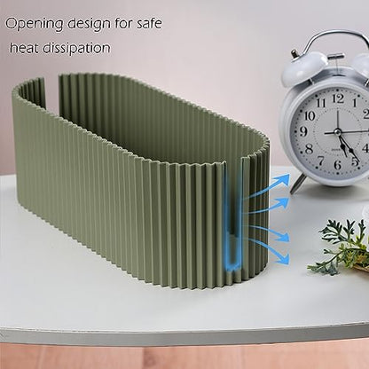 Large Cable Organizer Box for Power Strips, Surge Protectors, Chargers, TV Computer Wires - White