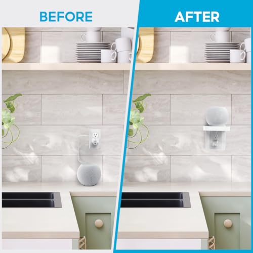 Wall Outlet Shelf for Vertical Decora and Duplex with Cord Storage, 1 Pack | Raises Toothbrushes and Small Devices Off Counters while the Built-In Cord Compartment Hides Extra Cable for a Cleaner Setup